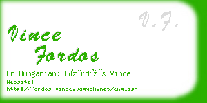 vince fordos business card